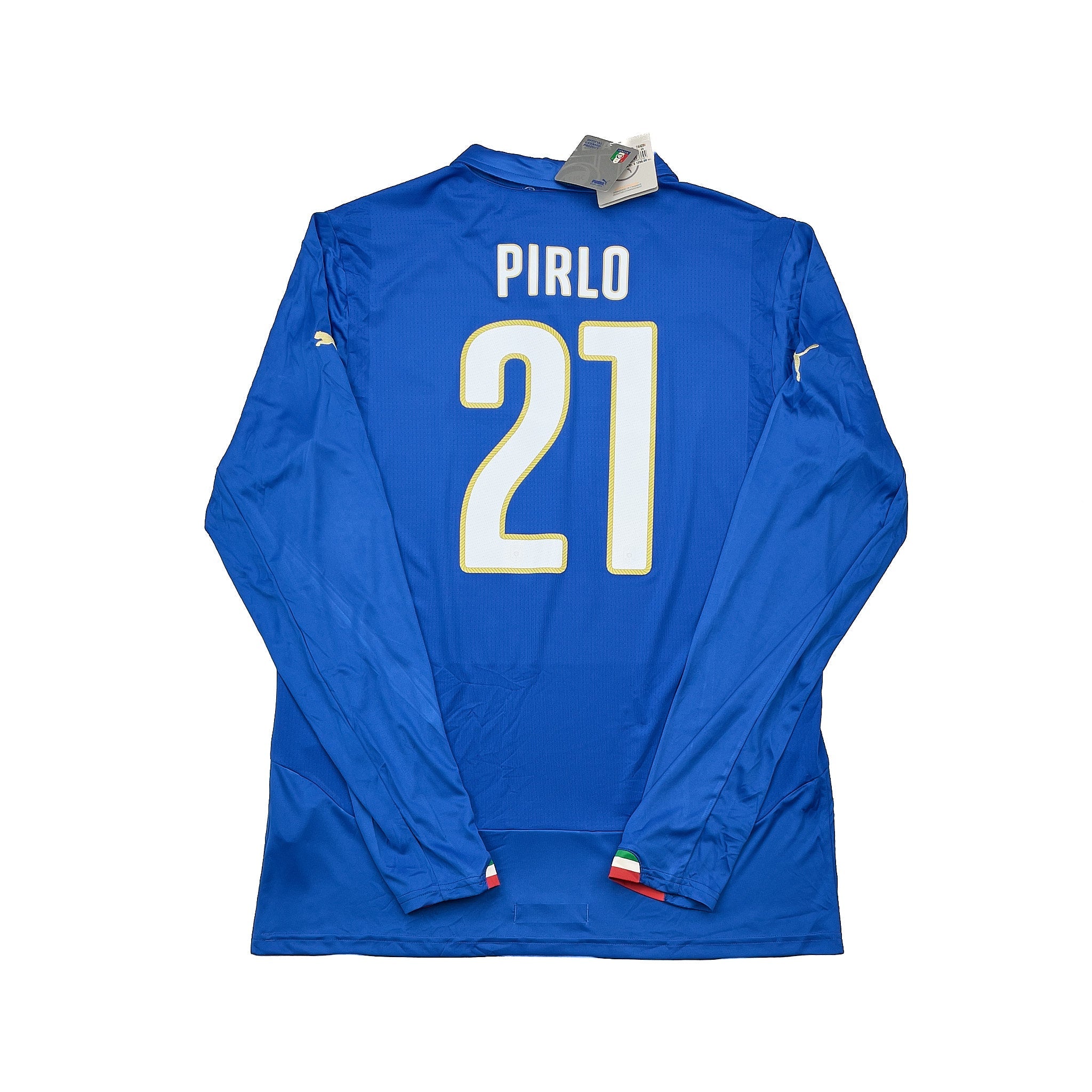 Buy 2014/15 Italy Pirlo 21 *BNWT* L/S Home Shirt (XL) Puma ~ Free worldwide shipping ~ Authentic Vintage Football Shirts from Cult Kits