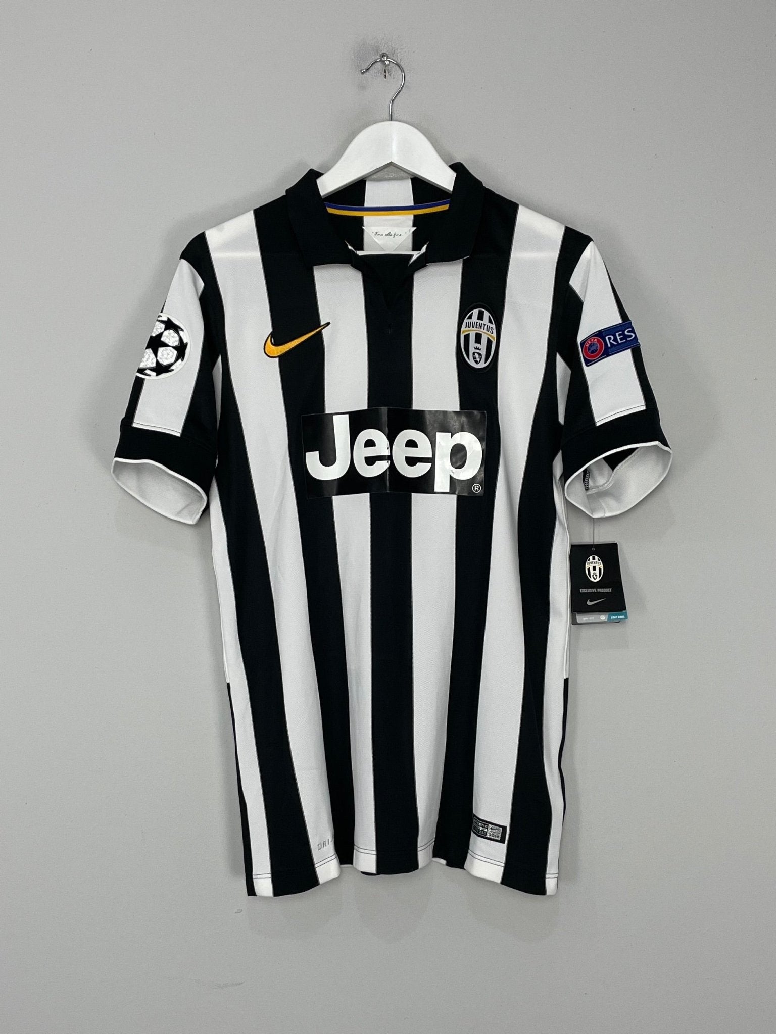 Shop 2014/15 JUVENTUS TEVEZ #11 *BNWT* C/L HOME SHIRT (M) NIKE, classic football shirts, vintage football shirts & retro soccer jerseys at Cult Kits
