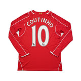 Buy 2014/15 Liverpool Coutinho 10 L/S Home Shirt (M) Warrior ~ Free worldwide shipping available ~ Authentic Vintage Football Shirts from Cult Kits