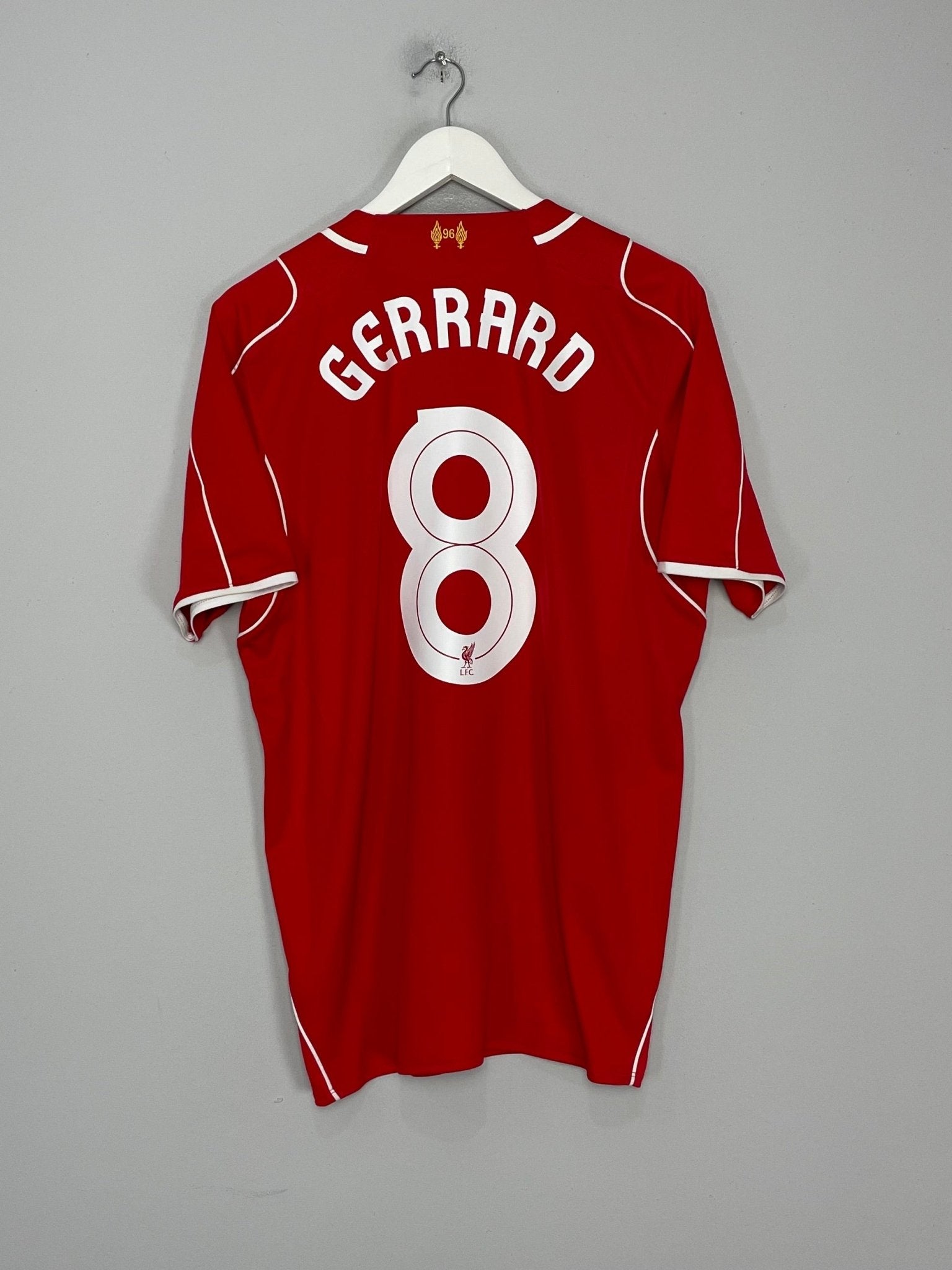 Shop 2014/15 LIVERPOOL GERRARD #8 HOME SHIRT (L) WARRIOR, classic football shirts, vintage football shirts & retro soccer jerseys at Cult Kits