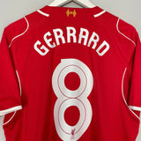 Shop 2014/15 LIVERPOOL GERRARD #8 HOME SHIRT (L) WARRIOR, classic football shirts, vintage football shirts & retro soccer jerseys at Cult Kits