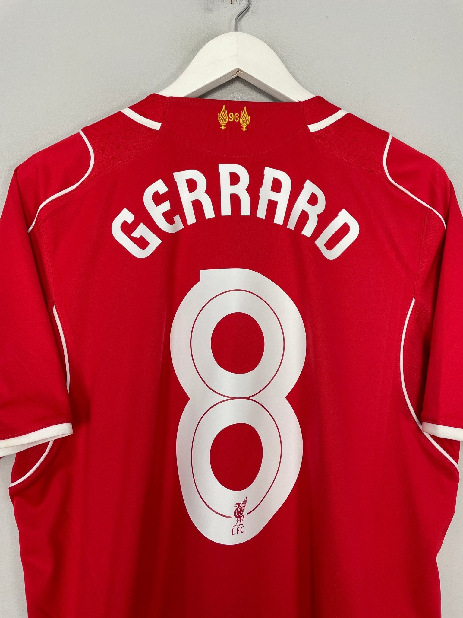 Shop 2014/15 LIVERPOOL GERRARD #8 HOME SHIRT (L) WARRIOR, classic football shirts, vintage football shirts & retro soccer jerseys at Cult Kits