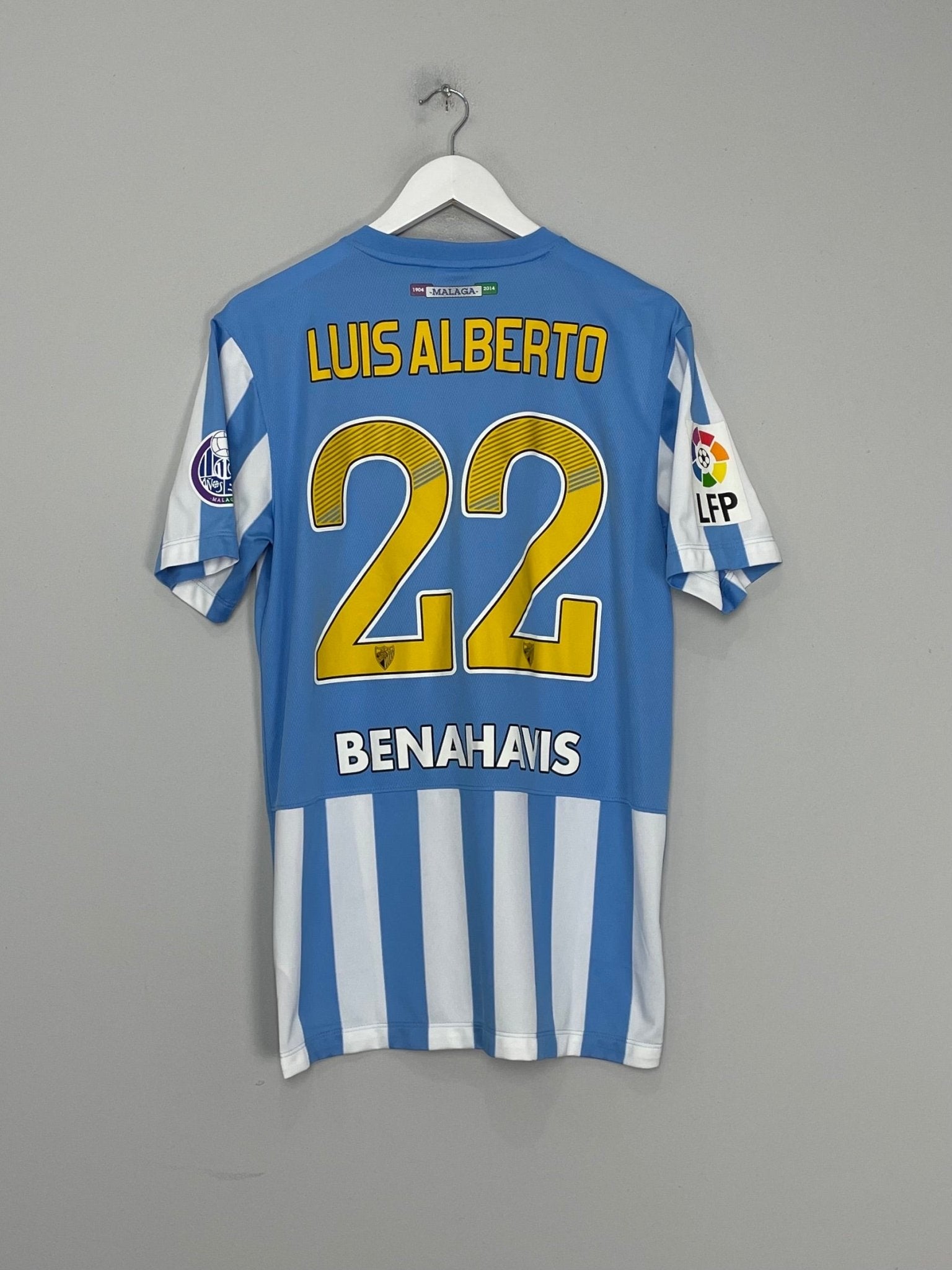 Shop 2014/15 MALAGA LUIS ALBERTO #22 HOME SHIRT (M) NIKE, classic football shirts, vintage football shirts & retro soccer jerseys at Cult Kits