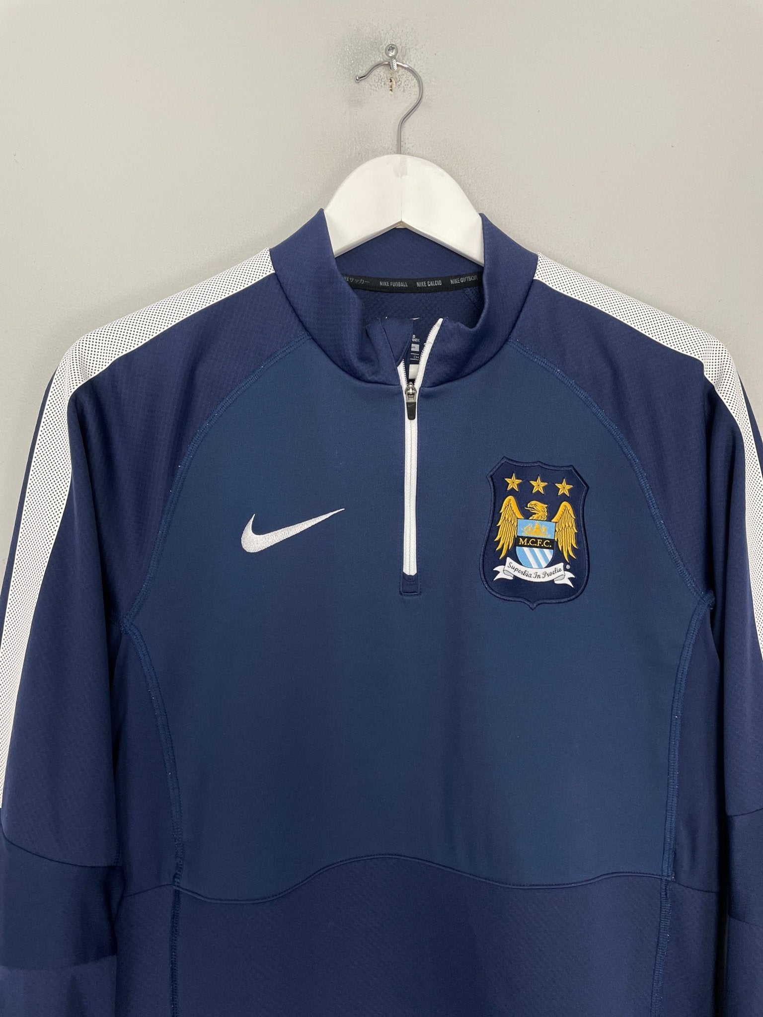 Shop 2014/15 MANCHESTER CITY 1/4 ZIP (S) NIKE, classic football shirts, vintage football shirts & retro soccer jerseys at Cult Kits