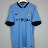 2014/15 MANCHESTER CITY KOMPANY 4 HOME SHIRT (XL) NIKE - Cult Kits - XL - Buy Vintage Football Shirts, Authentic Retro Football Shirts For Sale, Classic Football Shirts & Soccer Jersey