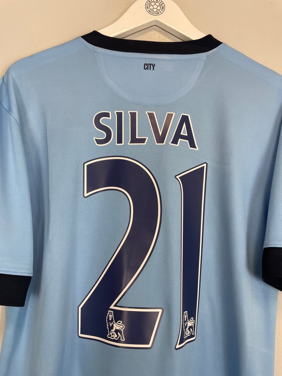 2014/15 MANCHESTER CITY SILVA 21 HOME SHIRT (M) NIKE - Cult Kits - Medium - Buy Vintage Football Shirts, Authentic Retro Football Shirts For Sale, Classic Football Shirts & Soccer Jersey