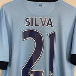 2014/15 MANCHESTER CITY SILVA 21 HOME SHIRT (M) NIKE - Cult Kits - Medium - Buy Vintage Football Shirts, Authentic Retro Football Shirts For Sale, Classic Football Shirts & Soccer Jersey
