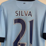 2014/15 MANCHESTER CITY SILVA 21 HOME SHIRT (M) NIKE - Cult Kits - Medium - Buy Vintage Football Shirts, Authentic Retro Football Shirts For Sale, Classic Football Shirts & Soccer Jersey