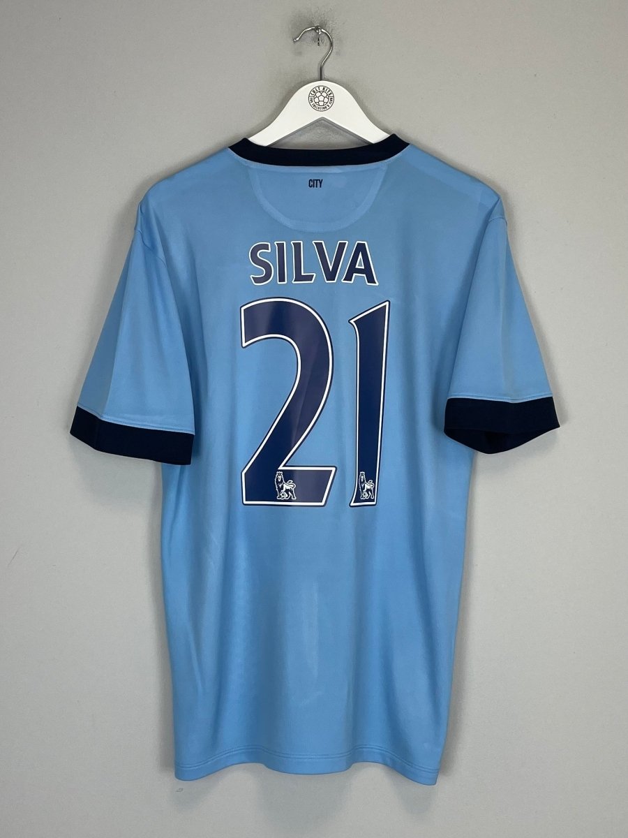 2014/15 MANCHESTER CITY SILVA 21 HOME SHIRT (M) NIKE - Cult Kits - Medium - Buy Vintage Football Shirts, Authentic Retro Football Shirts For Sale, Classic Football Shirts & Soccer Jersey