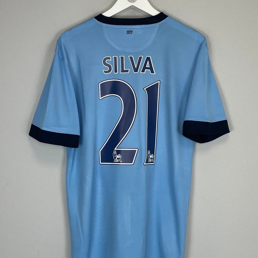 2014/15 MANCHESTER CITY SILVA 21 HOME SHIRT (M) NIKE - Cult Kits - Medium - Buy Vintage Football Shirts, Authentic Retro Football Shirts For Sale, Classic Football Shirts & Soccer Jersey