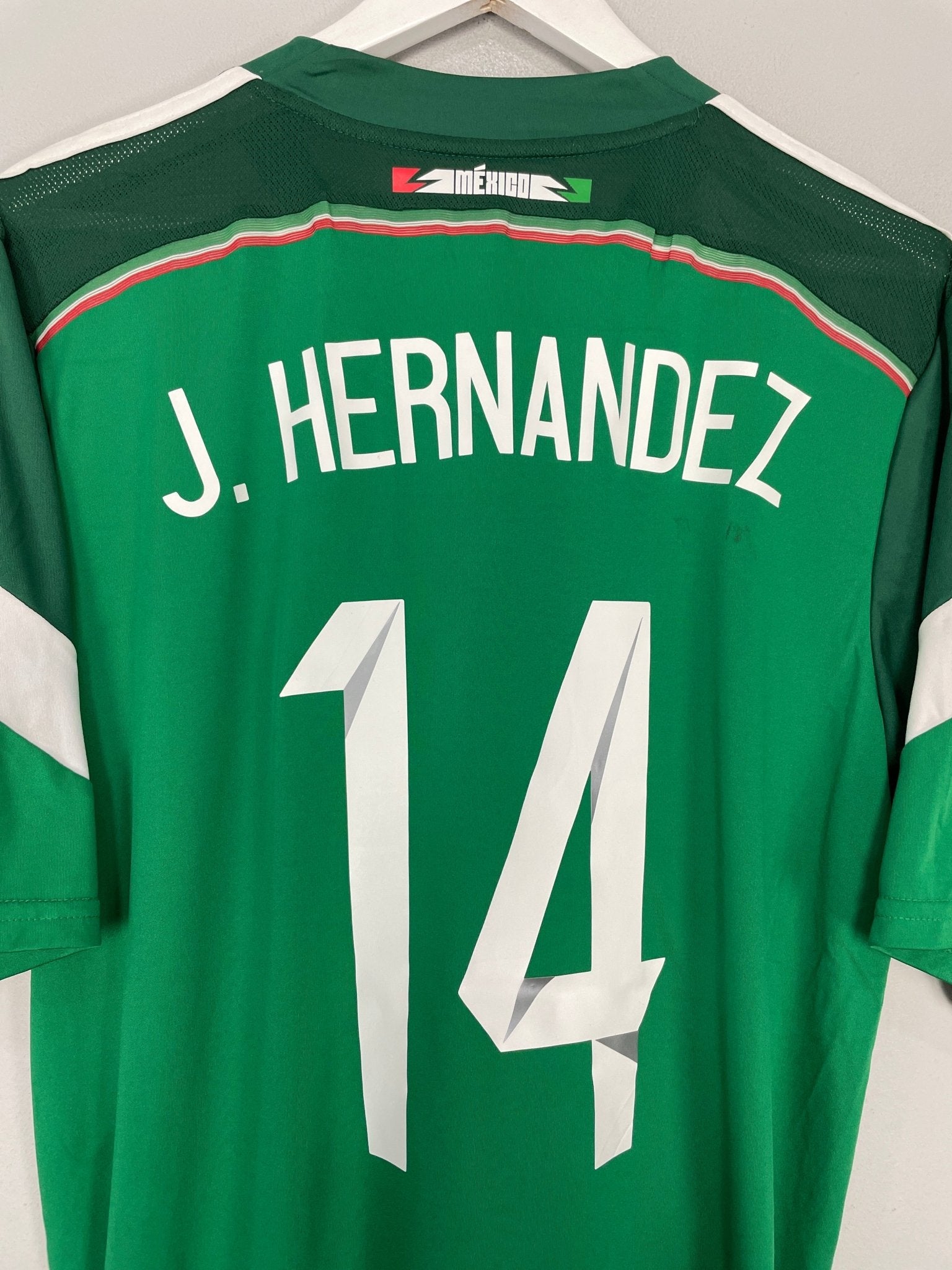 Shop 2014/15 MEXICO CHICHARITO #14 HOME SHIRT (L) ADIDAS, classic football shirts, vintage football shirts & retro soccer jerseys at Cult Kits