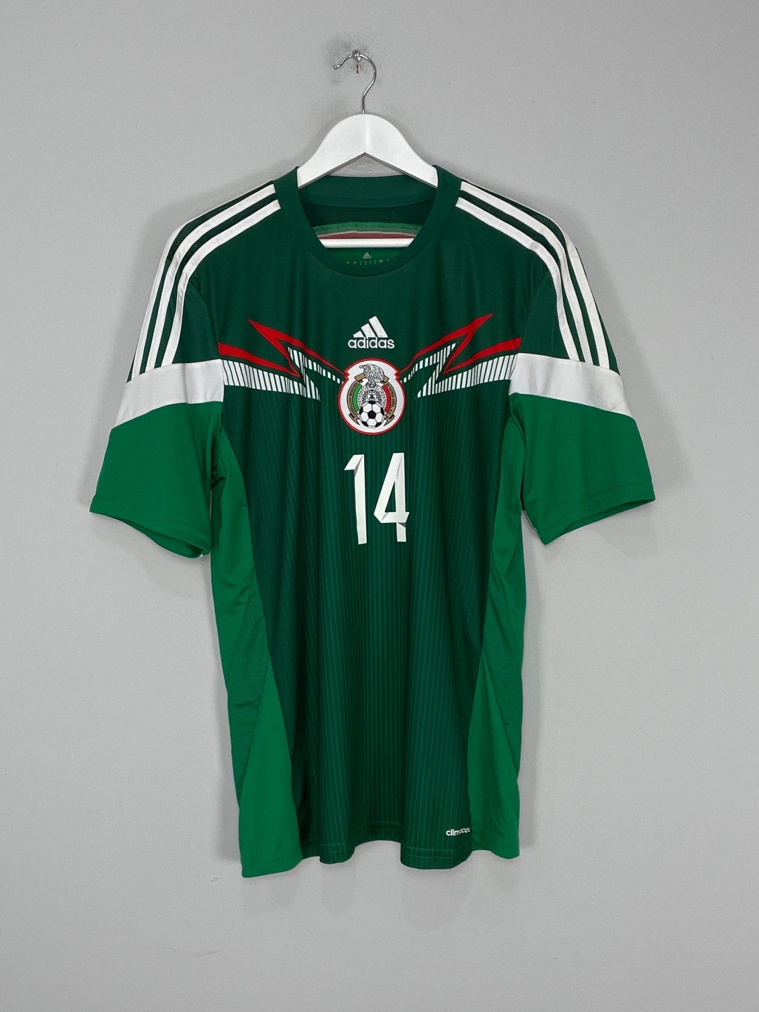 Shop 2014/15 MEXICO CHICHARITO #14 HOME SHIRT (L) ADIDAS, classic football shirts, vintage football shirts & retro soccer jerseys at Cult Kits