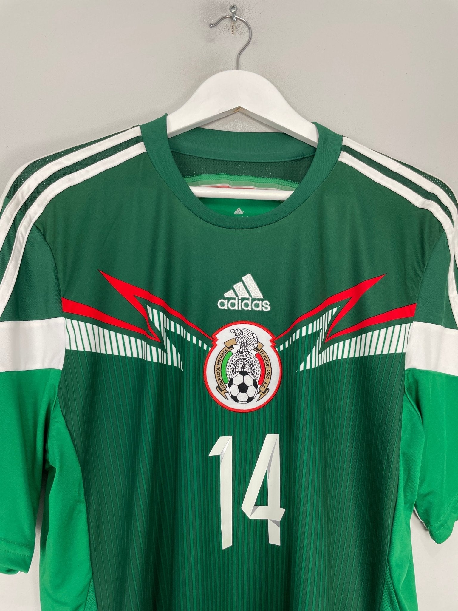 Shop 2014/15 MEXICO CHICHARITO #14 HOME SHIRT (L) ADIDAS, classic football shirts, vintage football shirts & retro soccer jerseys at Cult Kits