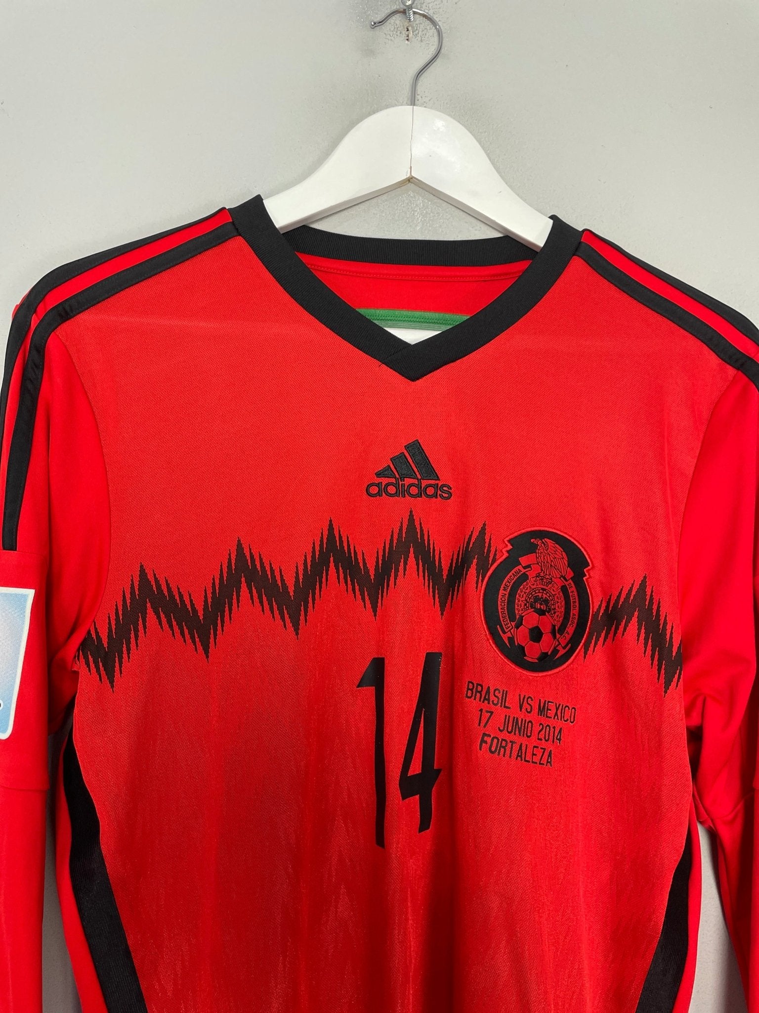 Shop 2014/15 MEXICO CHICHARITO #14 L/S AWAY SHIRT (S) ADIDAS, classic football shirts, vintage football shirts & retro soccer jerseys at Cult Kits