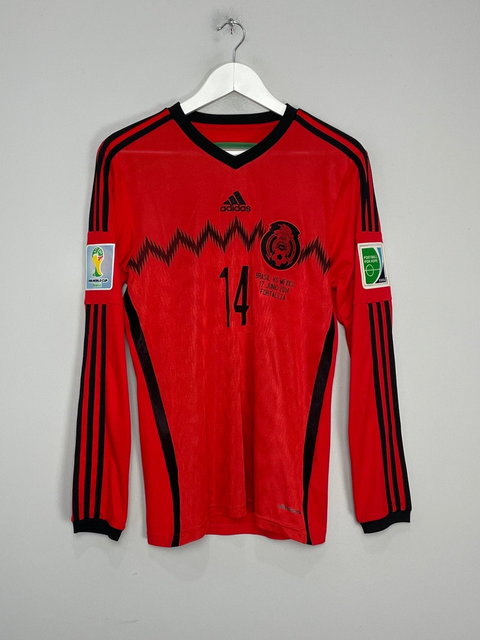 Shop 2014/15 MEXICO CHICHARITO #14 L/S AWAY SHIRT (S) ADIDAS, classic football shirts, vintage football shirts & retro soccer jerseys at Cult Kits