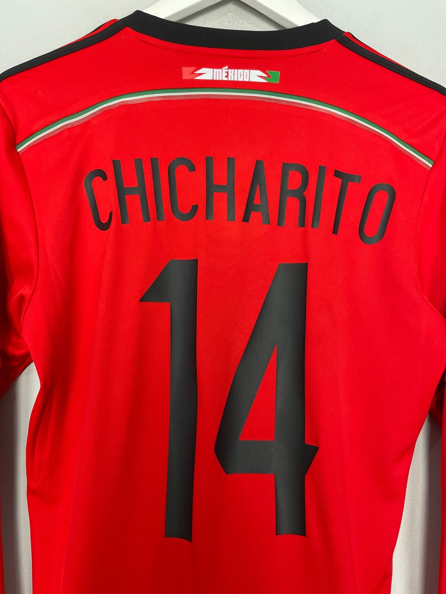 Shop 2014/15 MEXICO CHICHARITO #14 L/S AWAY SHIRT (S) ADIDAS, classic football shirts, vintage football shirts & retro soccer jerseys at Cult Kits
