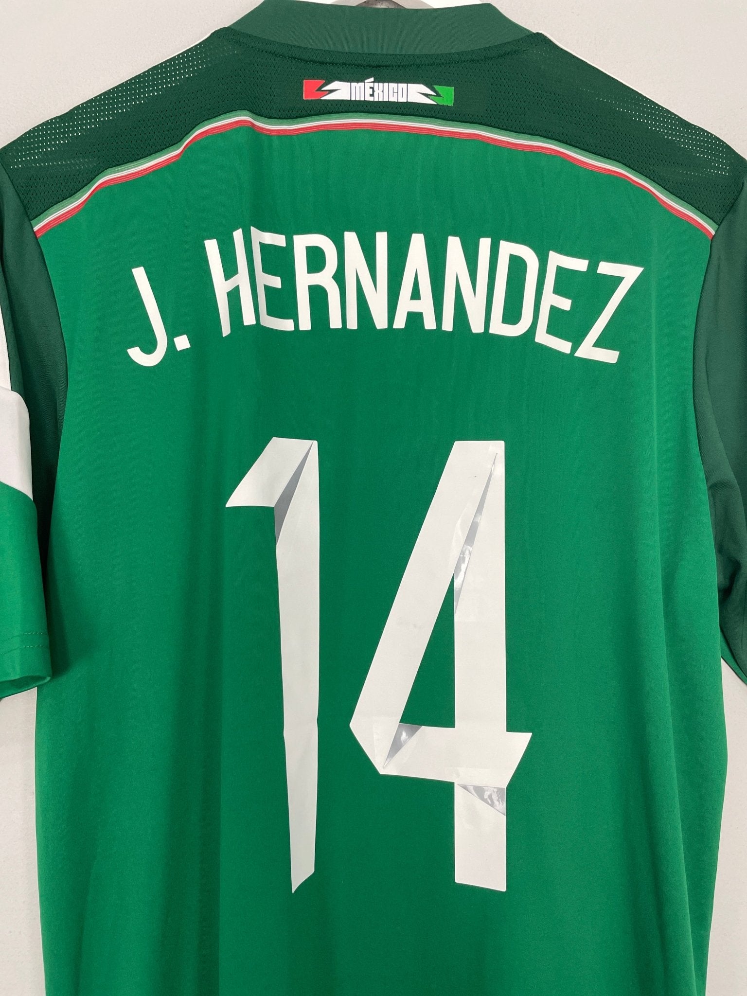 Shop 2014/15 MEXICO J.HERNANDEZ #14 HOME SHIRT (L) ADIDAS, classic football shirts, vintage football shirts & retro soccer jerseys at Cult Kits