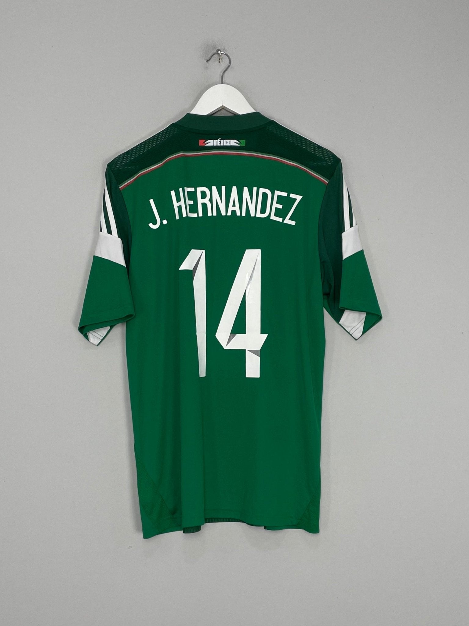Shop 2014/15 MEXICO J.HERNANDEZ #14 HOME SHIRT (L) ADIDAS, classic football shirts, vintage football shirts & retro soccer jerseys at Cult Kits