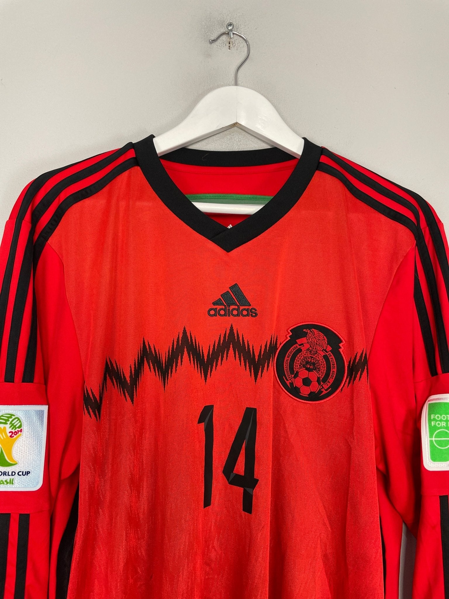 Shop 2014/15 MEXICO J.HERNANDEZ #14 L/S AWAY SHIRT (L) ADIDAS, classic football shirts, vintage football shirts & retro soccer jerseys at Cult Kits