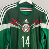 Shop 2014/15 MEXICO J.HERNANDEZ #14 L/S HOME SHIRT (L) ADIDAS, classic football shirts, vintage football shirts & retro soccer jerseys at Cult Kits