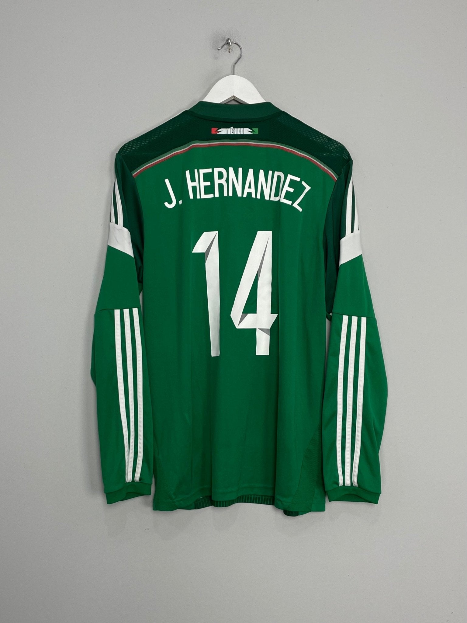 メキシコ代表　エルナンデス　J. HERNANDEZ 14 Lサイズ 2014/15 MEXICO J.HERNANDEZ #14 L/S HOME SHIRT (L) ADIDAS – Cult Kits