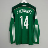 Shop 2014/15 MEXICO J.HERNANDEZ #14 L/S HOME SHIRT (L) ADIDAS, classic football shirts, vintage football shirts & retro soccer jerseys at Cult Kits