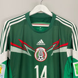 Shop 2014/15 MEXICO J.HERNANDEZ #14 L/S HOME SHIRT (XL) ADIDAS, classic football shirts, vintage football shirts & retro soccer jerseys at Cult Kits