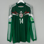 Shop 2014/15 MEXICO J.HERNANDEZ #14 L/S HOME SHIRT (XL) ADIDAS, classic football shirts, vintage football shirts & retro soccer jerseys at Cult Kits