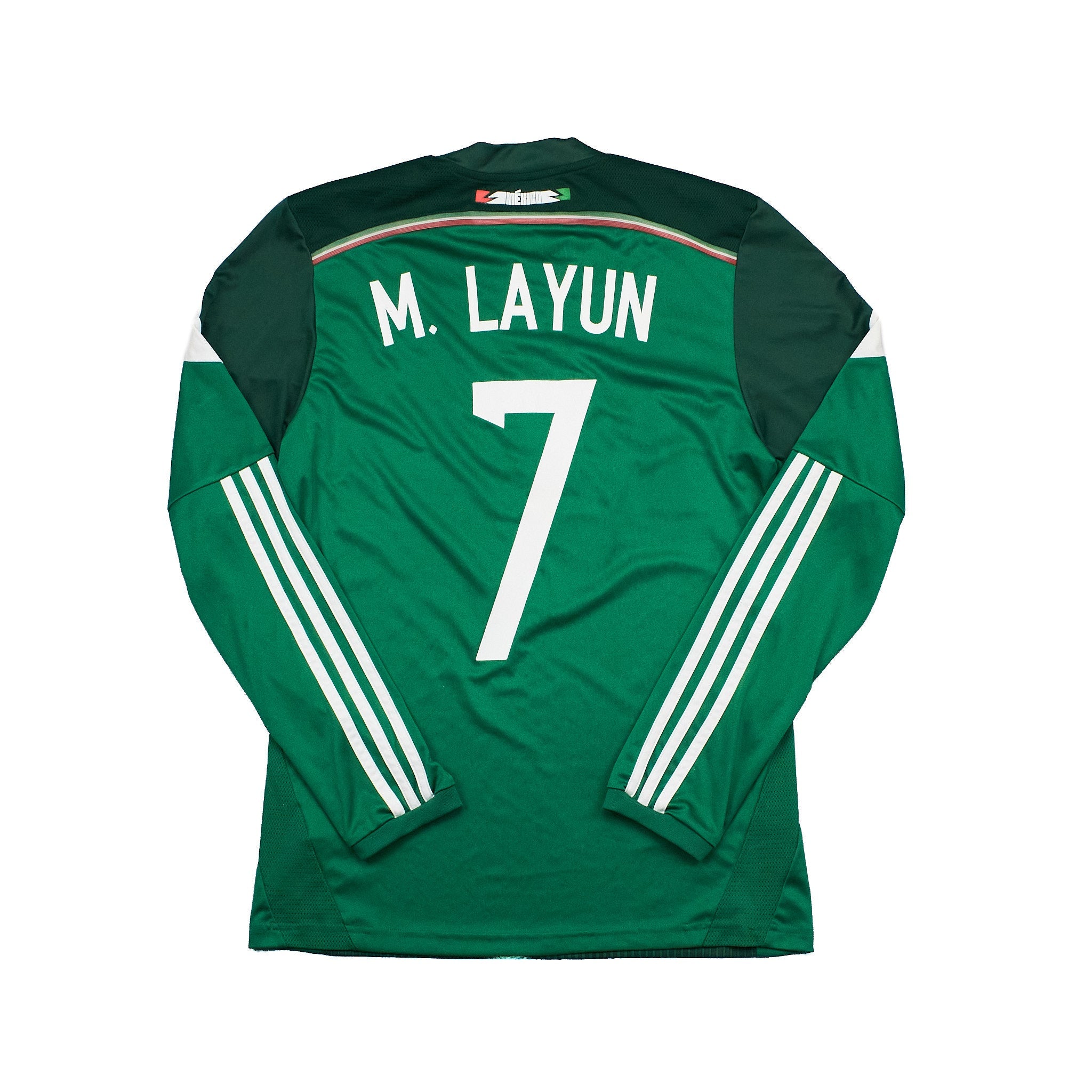 Buy 2014/15 Mexico M. Layun 7 *L/S* Home Shirt (S) Adidas ~ Free worldwide shipping ~ Authentic Vintage Football Shirts from Cult Kits