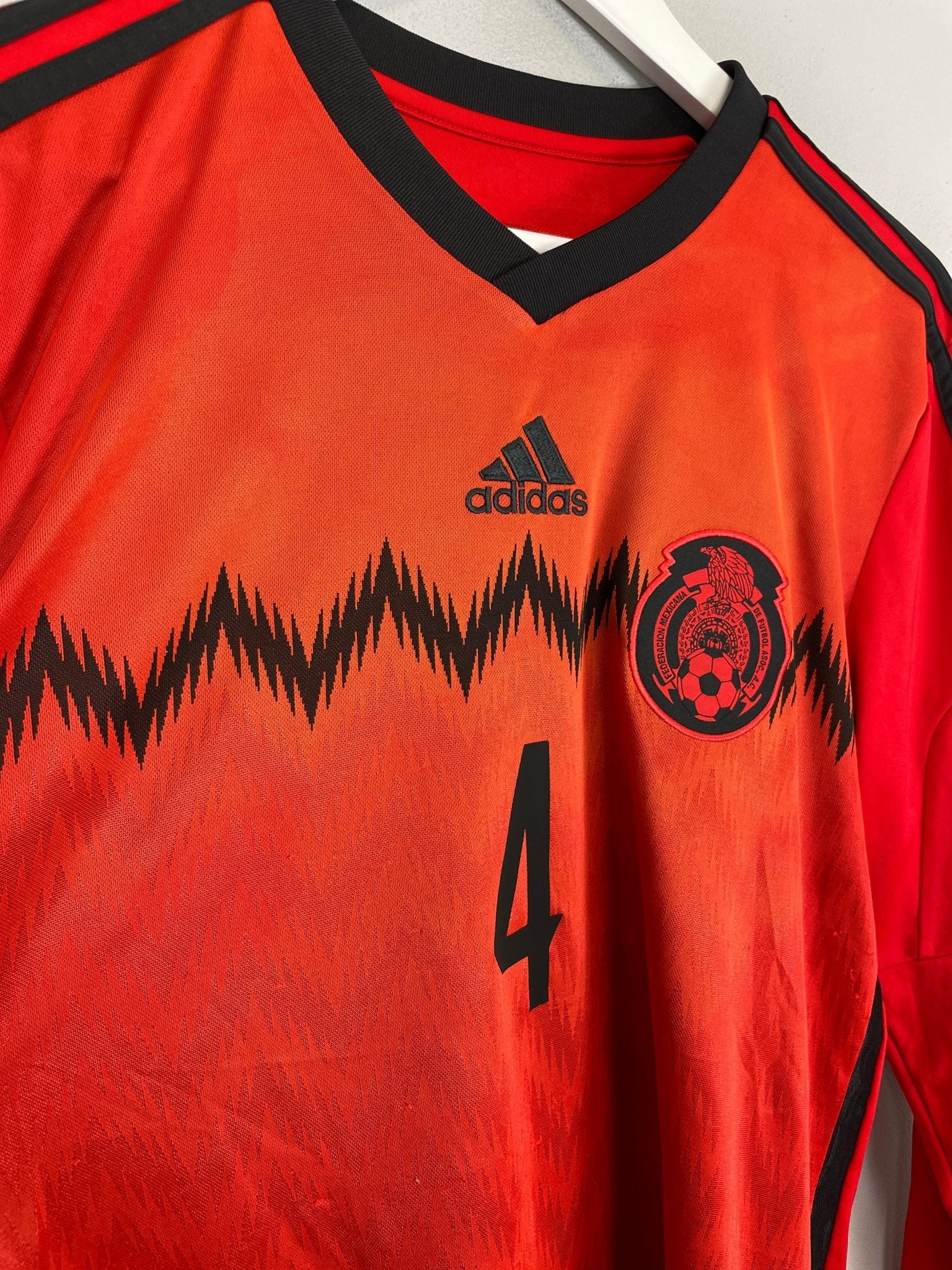 Shop 2014/15 MEXICO MARQUEZ #4 L/S AWAY SHIRT (M) ADIDAS, classic football shirts, vintage football shirts & retro soccer jerseys at Cult Kits