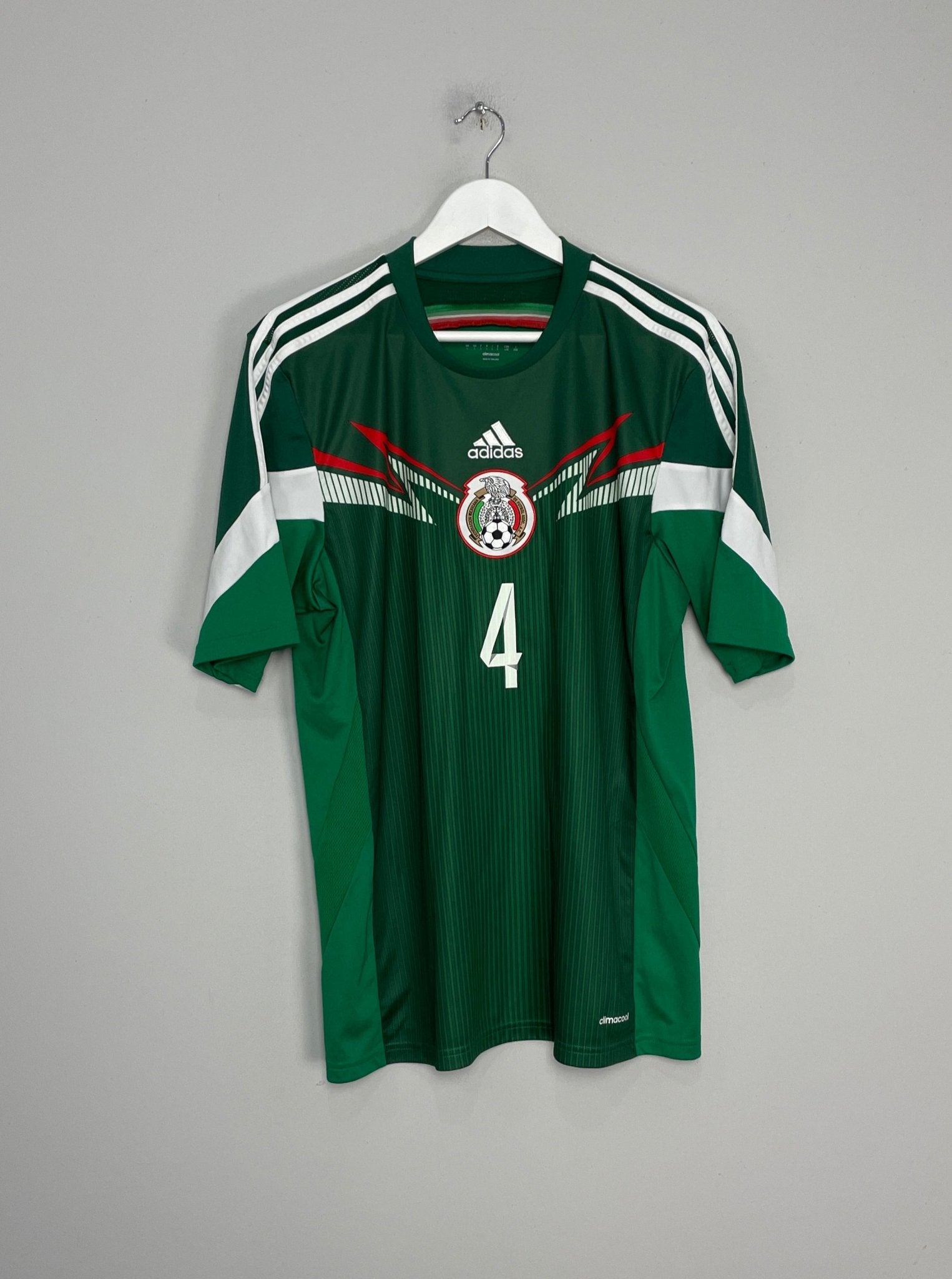 Shop 2014/15 MEXICO R.MARQUEZ #4 HOME SHIRT (L) ADIDAS, classic football shirts, vintage football shirts & retro soccer jerseys at Cult Kits