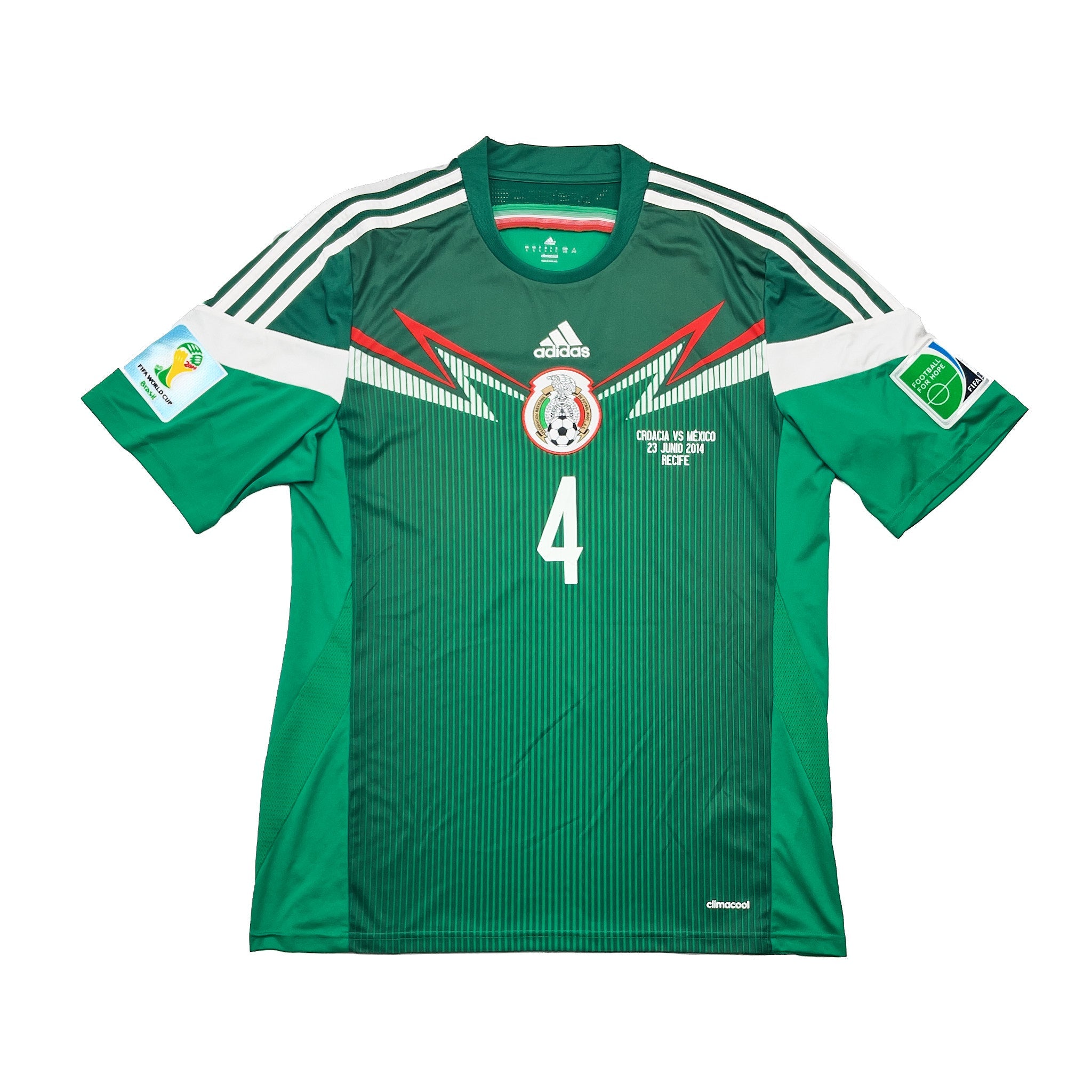 Buy 2014/15 Mexico R.Marquez 4 Home Shirt (L) Adidas ~ Free worldwide shipping available ~ Authentic Vintage Football Shirts from Cult Kits