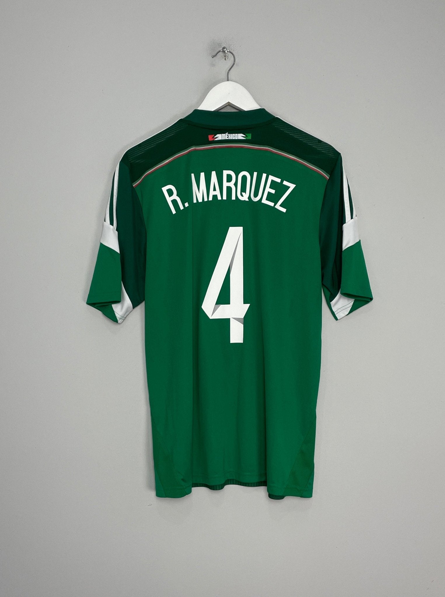Shop 2014/15 MEXICO R.MARQUEZ #4 HOME SHIRT (L) ADIDAS, classic football shirts, vintage football shirts & retro soccer jerseys at Cult Kits