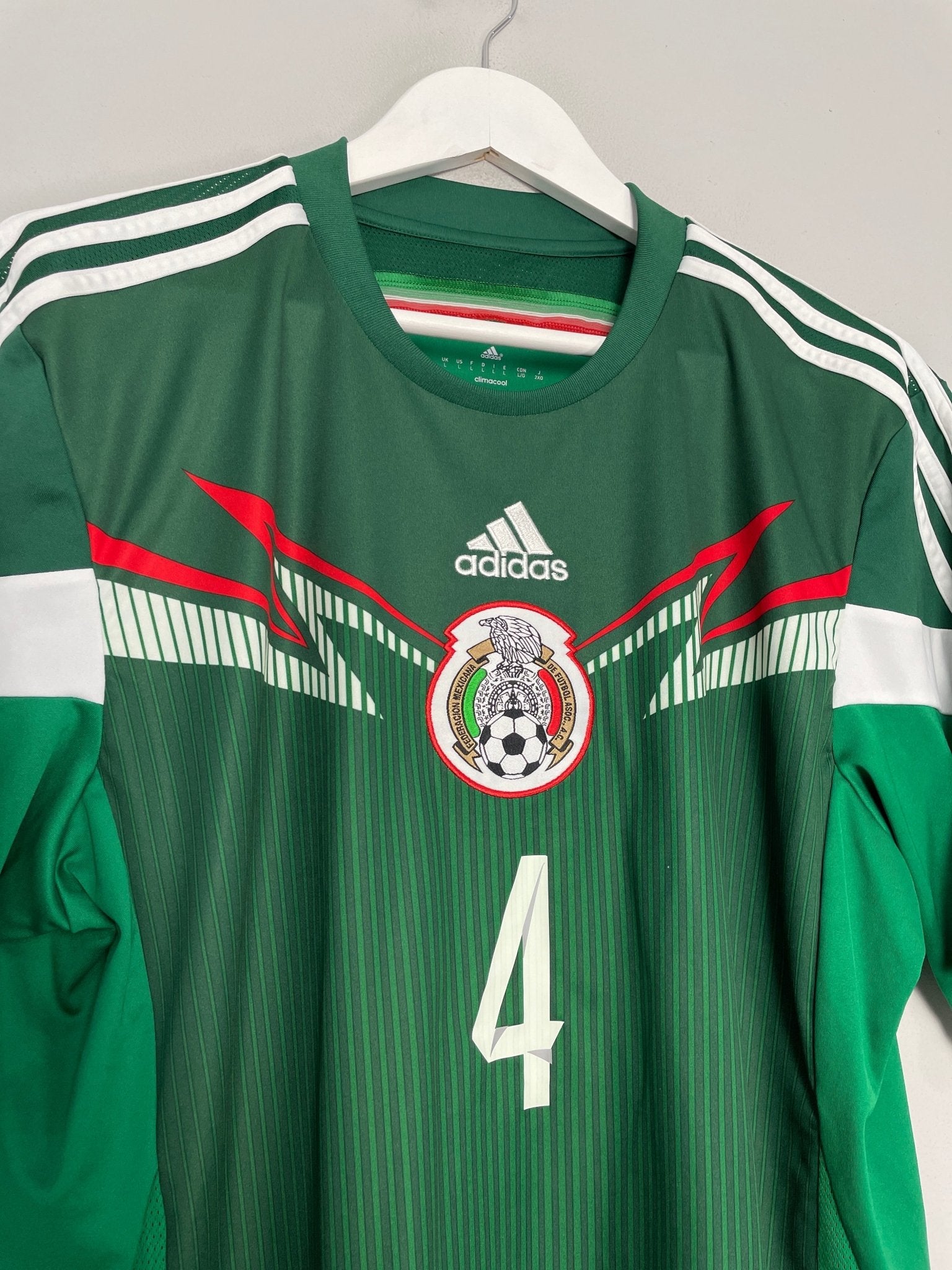 Shop 2014/15 MEXICO R.MARQUEZ #4 HOME SHIRT (L) ADIDAS, classic football shirts, vintage football shirts & retro soccer jerseys at Cult Kits