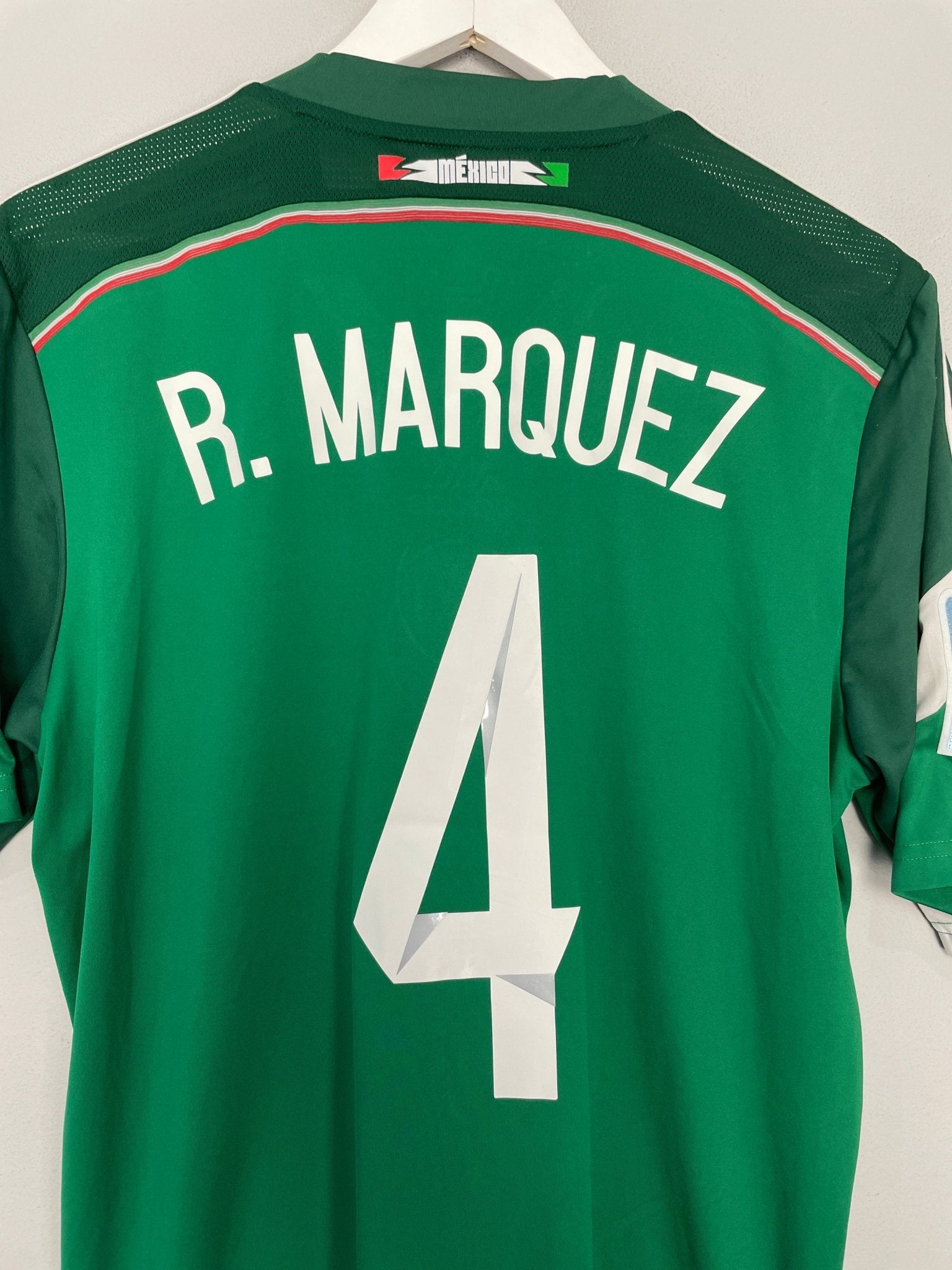 Shop 2014/15 MEXICO R.MARQUEZ #4 HOME SHIRT (M) ADIDAS, classic football shirts, vintage football shirts & retro soccer jerseys at Cult Kits