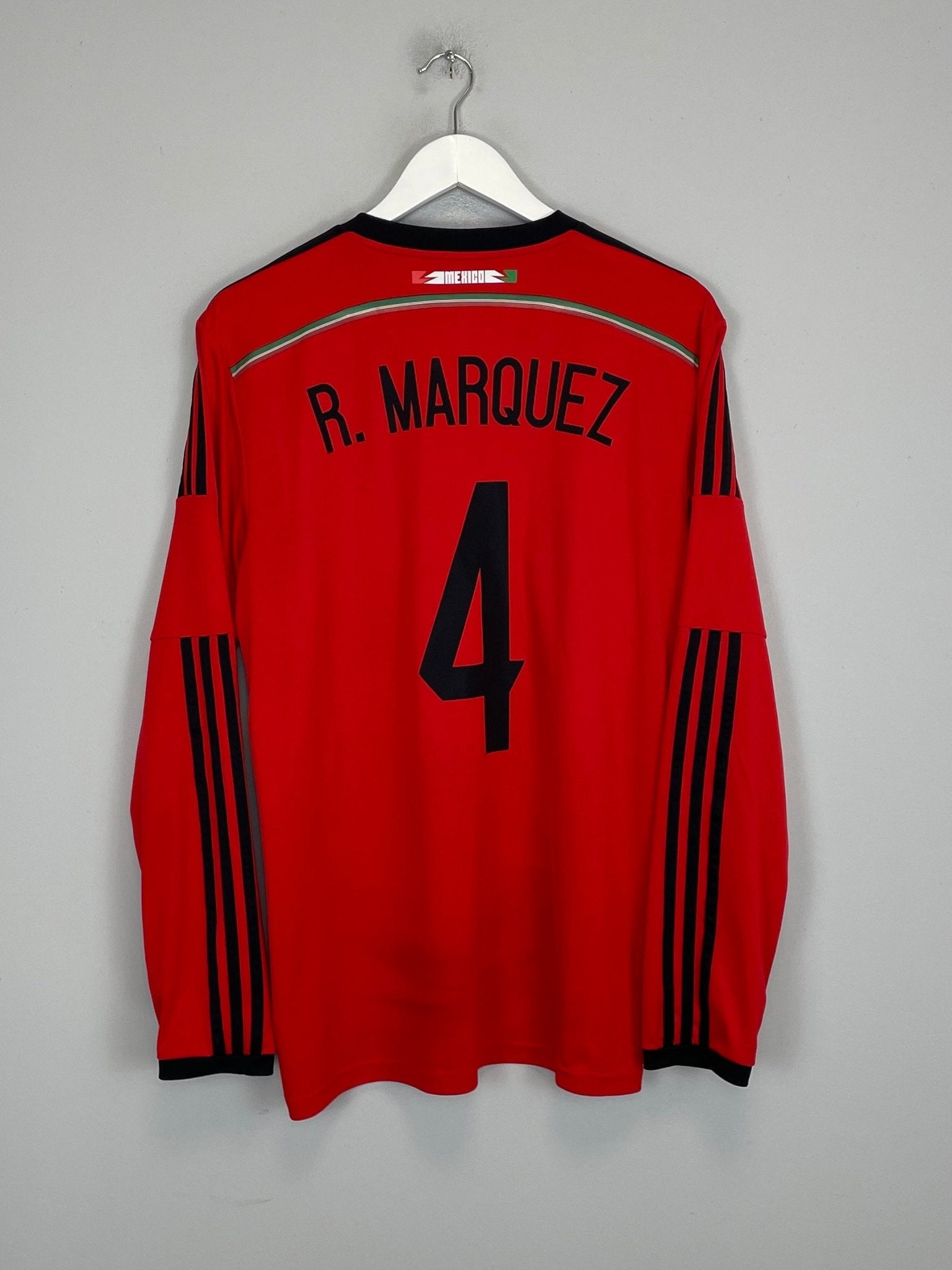 Shop 2014/15 MEXICO R.MARQUEZ #4 L/S AWAY SHIRT (L) ADIDAS, classic football shirts, vintage football shirts & retro soccer jerseys at Cult Kits