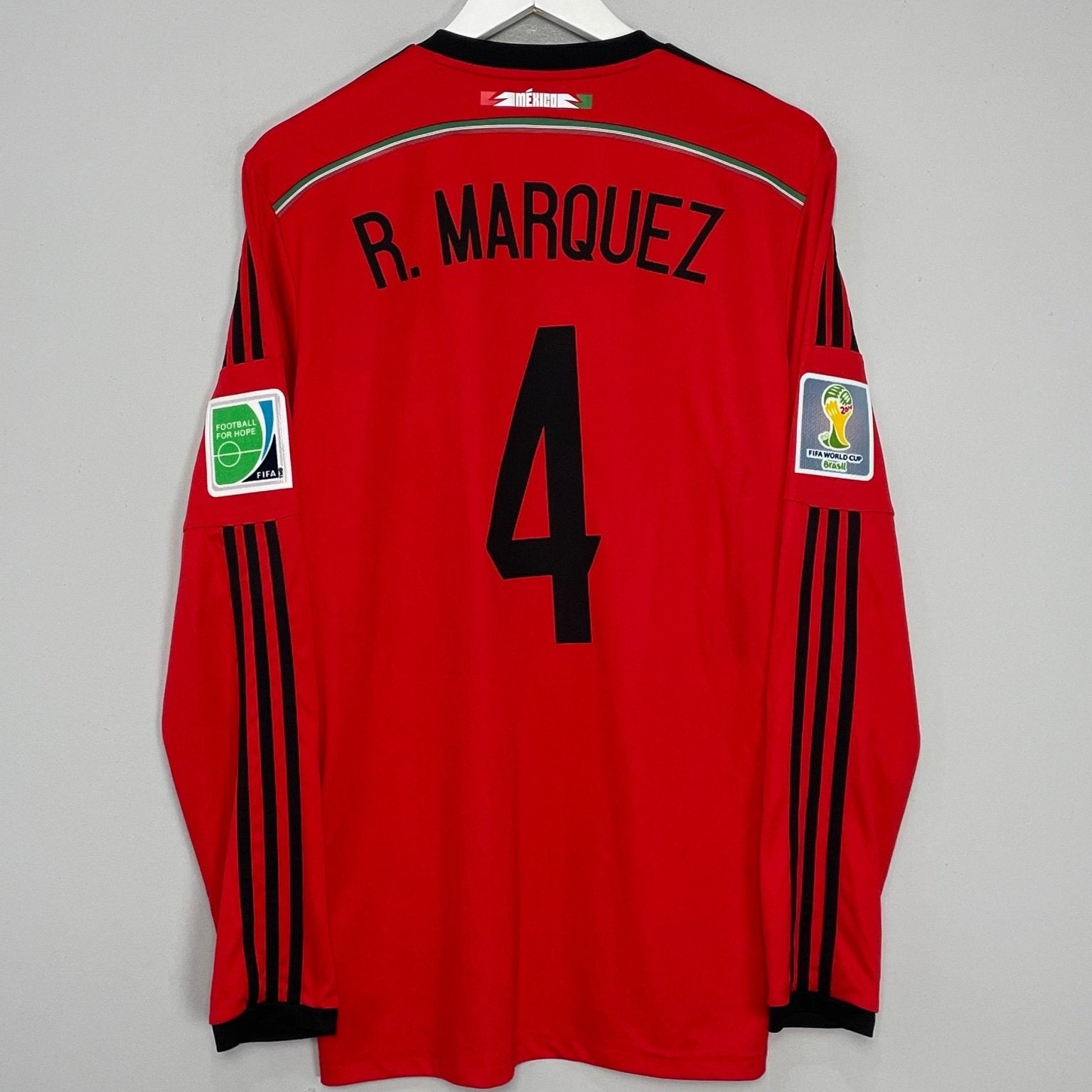 Shop 2014/15 MEXICO R.MARQUEZ #4 L/S AWAY SHIRT (L) ADIDAS, classic football shirts, vintage football shirts & retro soccer jerseys at Cult Kits