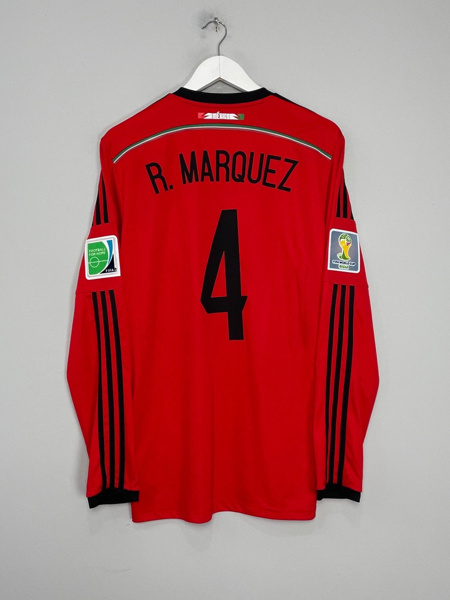 Shop 2014/15 MEXICO R.MARQUEZ #4 L/S AWAY SHIRT (L) ADIDAS, classic football shirts, vintage football shirts & retro soccer jerseys at Cult Kits