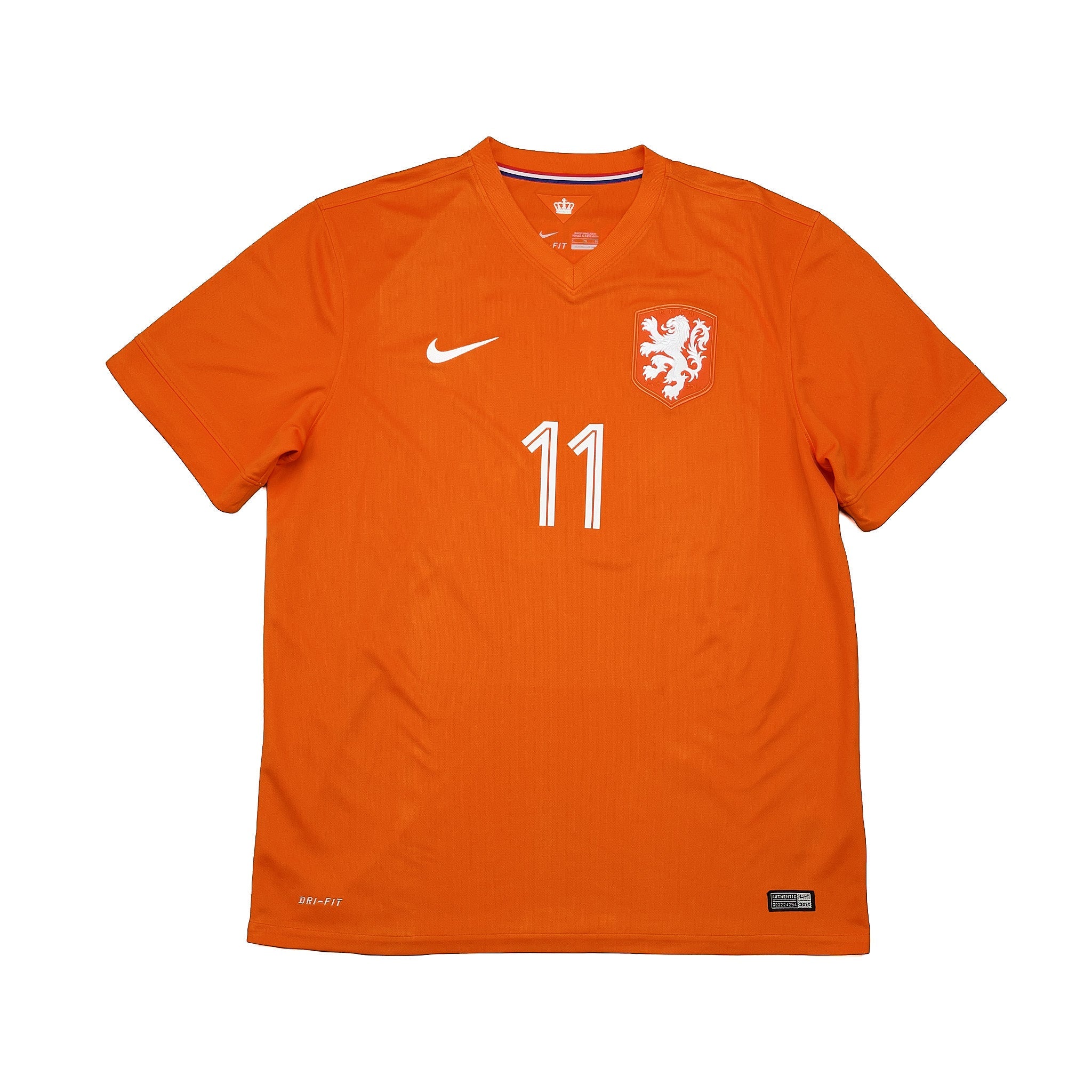 Buy 2014/15 Netherlands Robben 11 Home Shirt (XL) Nike ~ Free worldwide shipping ~ Authentic Vintage Football Shirts from Cult Kits