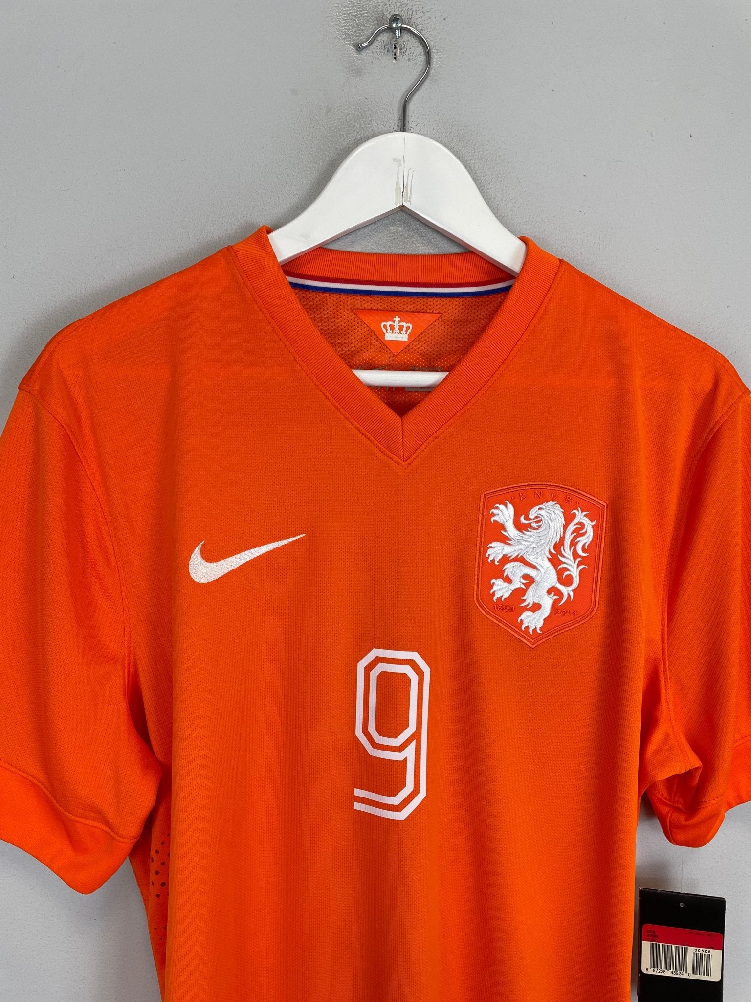 Shop 2014/15 NETHERLANDS V.PERSIE #9 *BNWT* AUTHENTIC HOME SHIRT (L) NIKE, classic football shirts, vintage football shirts & retro soccer jerseys at Cult Kits