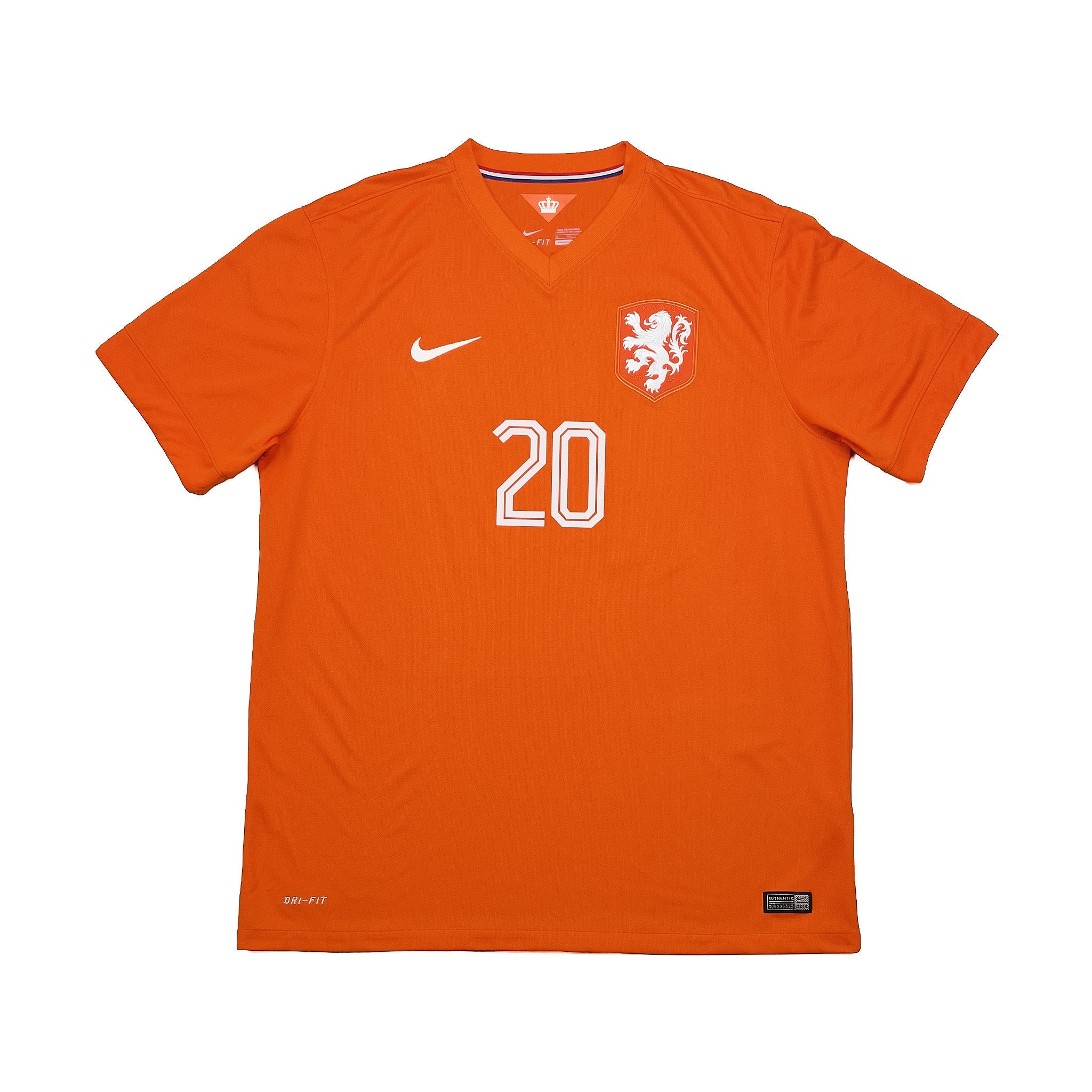 Buy 2014/15 Netherlands Wijnaldum 20 Home Shirt (XL) Nike ~ Free worldwide shipping available ~ Authentic Vintage Football Shirts from Cult Kits