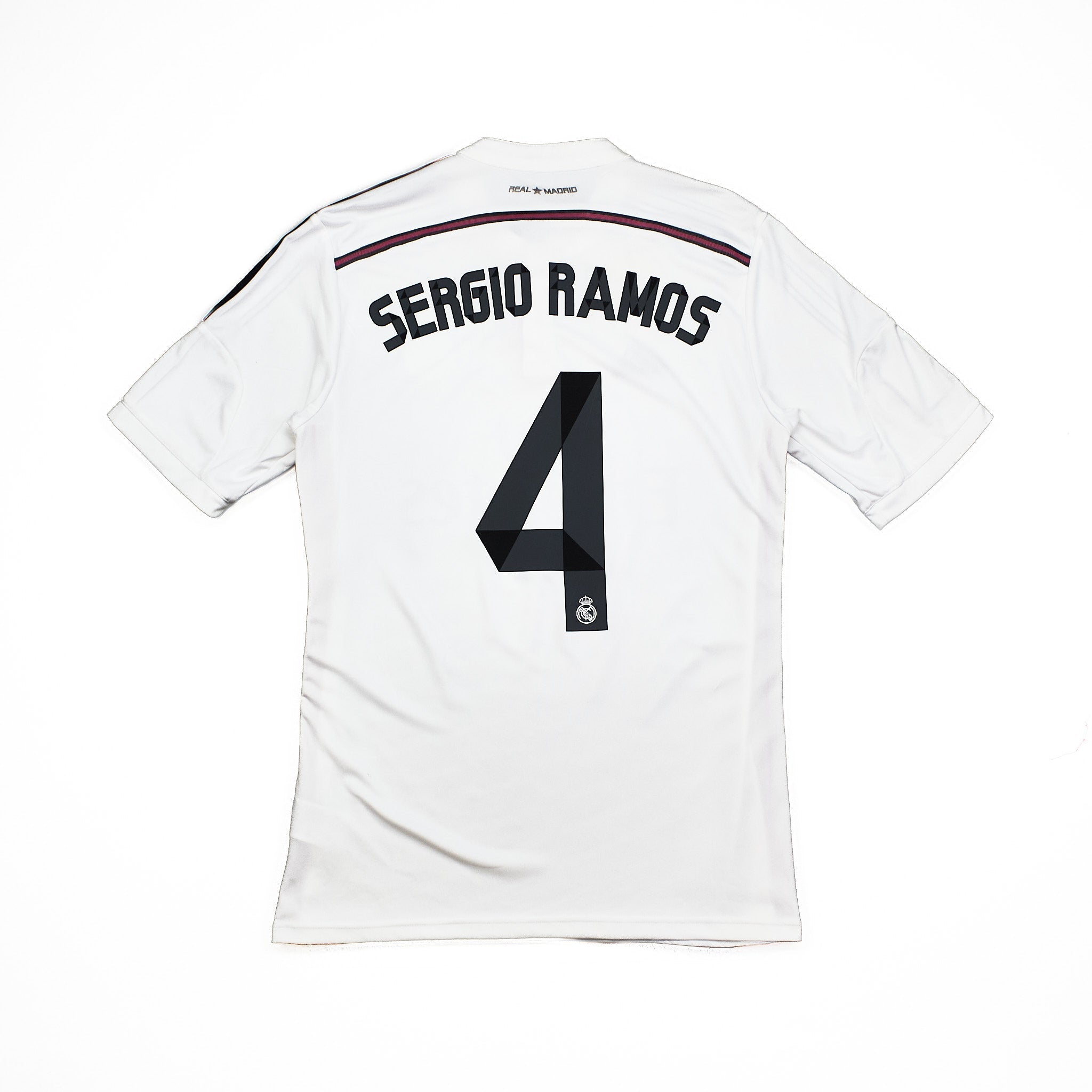 Buy 2014/15 Real Madrid Sergio Ramos 4 Home Shirt (M) Adidas ~ Free worldwide shipping ~ Authentic Vintage Football Shirts from Cult Kits