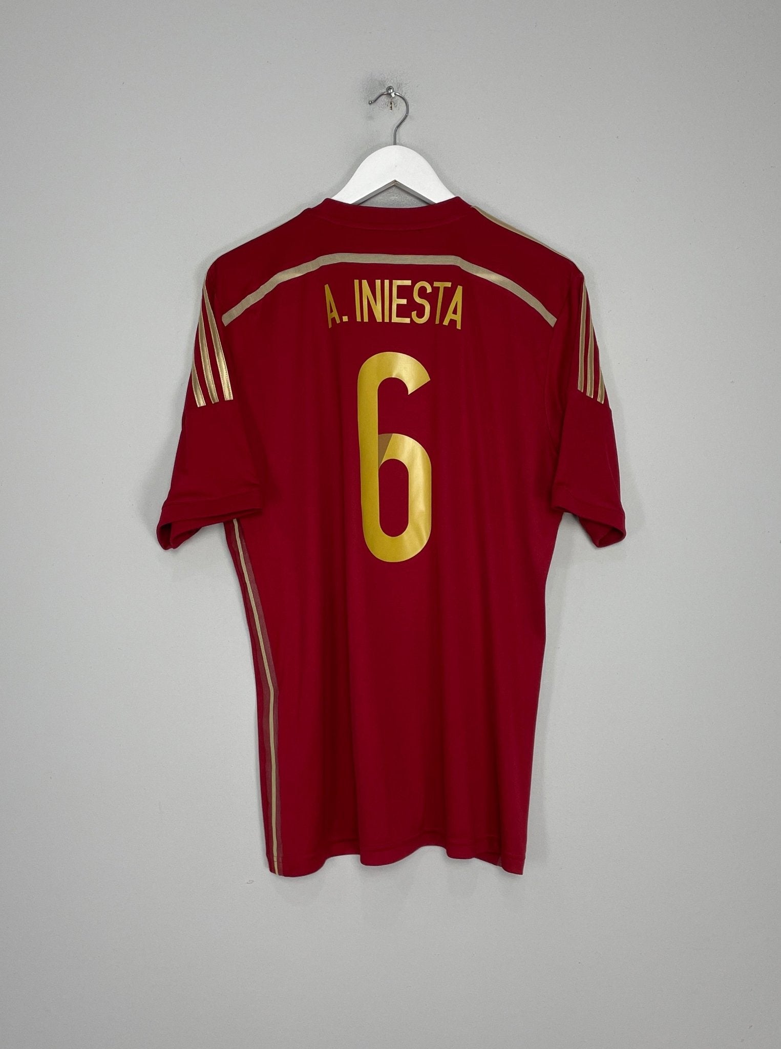 Shop 2014/15 SPAIN A.INIESTA #6 HOME SHIRT (L) ADIDAS, classic football shirts, vintage football shirts & retro soccer jerseys at Cult Kits