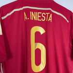 Shop 2014/15 SPAIN A.INIESTA #6 HOME SHIRT (L) ADIDAS, classic football shirts, vintage football shirts & retro soccer jerseys at Cult Kits