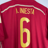 Shop 2014/15 SPAIN A.INIESTA #6 HOME SHIRT (L) ADIDAS, classic football shirts, vintage football shirts & retro soccer jerseys at Cult Kits