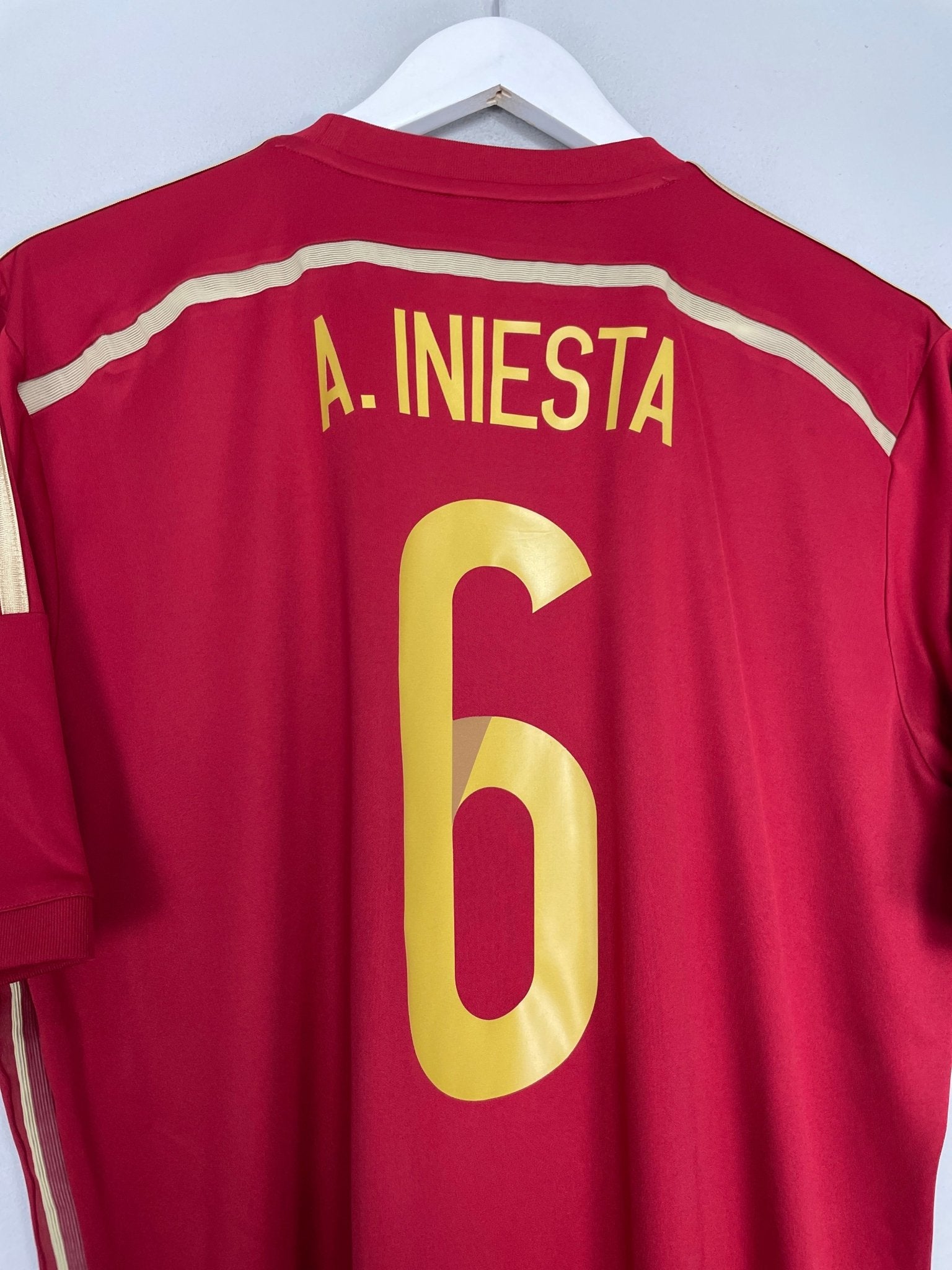 Shop 2014/15 SPAIN A.INIESTA #6 HOME SHIRT (L) ADIDAS, classic football shirts, vintage football shirts & retro soccer jerseys at Cult Kits
