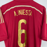 Shop 2014/15 SPAIN A.INIESTA #6 HOME SHIRT (M) ADIDAS, classic football shirts, vintage football shirts & retro soccer jerseys at Cult Kits