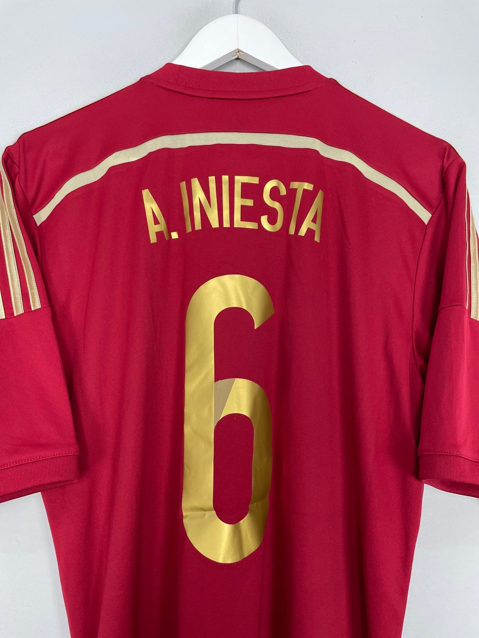 Shop 2014/15 SPAIN A.INIESTA #6 HOME SHIRT (M) ADIDAS, classic football shirts, vintage football shirts & retro soccer jerseys at Cult Kits