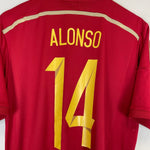 Shop 2014/15 SPAIN ALONSO #14 HOME SHIRT (L) ADIDAS, classic football shirts, vintage football shirts & retro soccer jerseys at Cult Kits