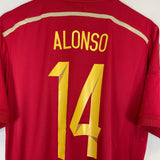Shop 2014/15 SPAIN ALONSO #14 HOME SHIRT (L) ADIDAS, classic football shirts, vintage football shirts & retro soccer jerseys at Cult Kits